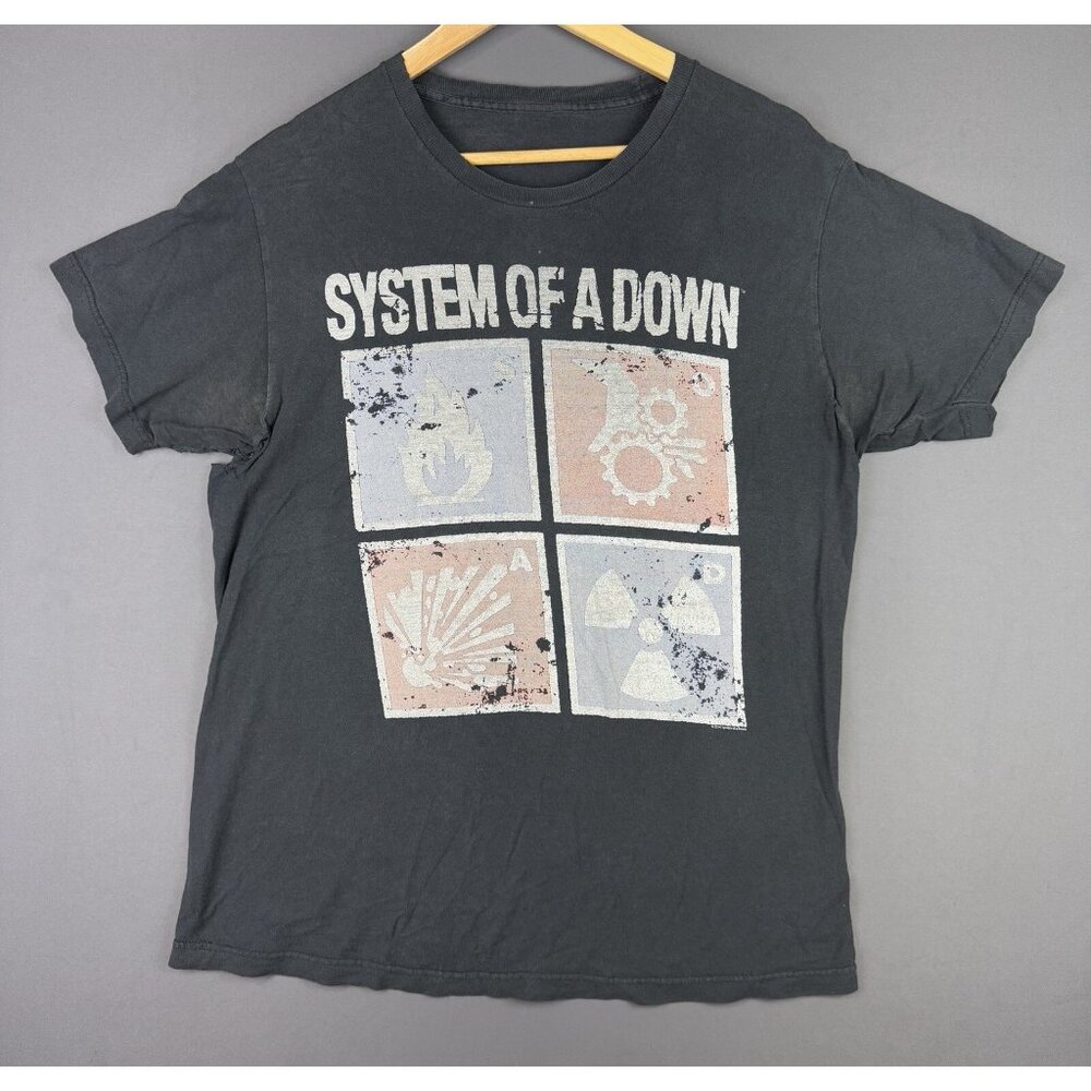 Vintage Y2K System Of A Down Band Tee Black Shirt Promo Heavy Metal Rock Album